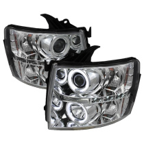Chevy Silverado 1500/2500/3500 07-13 Strålkastare Projektor LED (Utbytbara LEDs) – Krom Spyder Auto